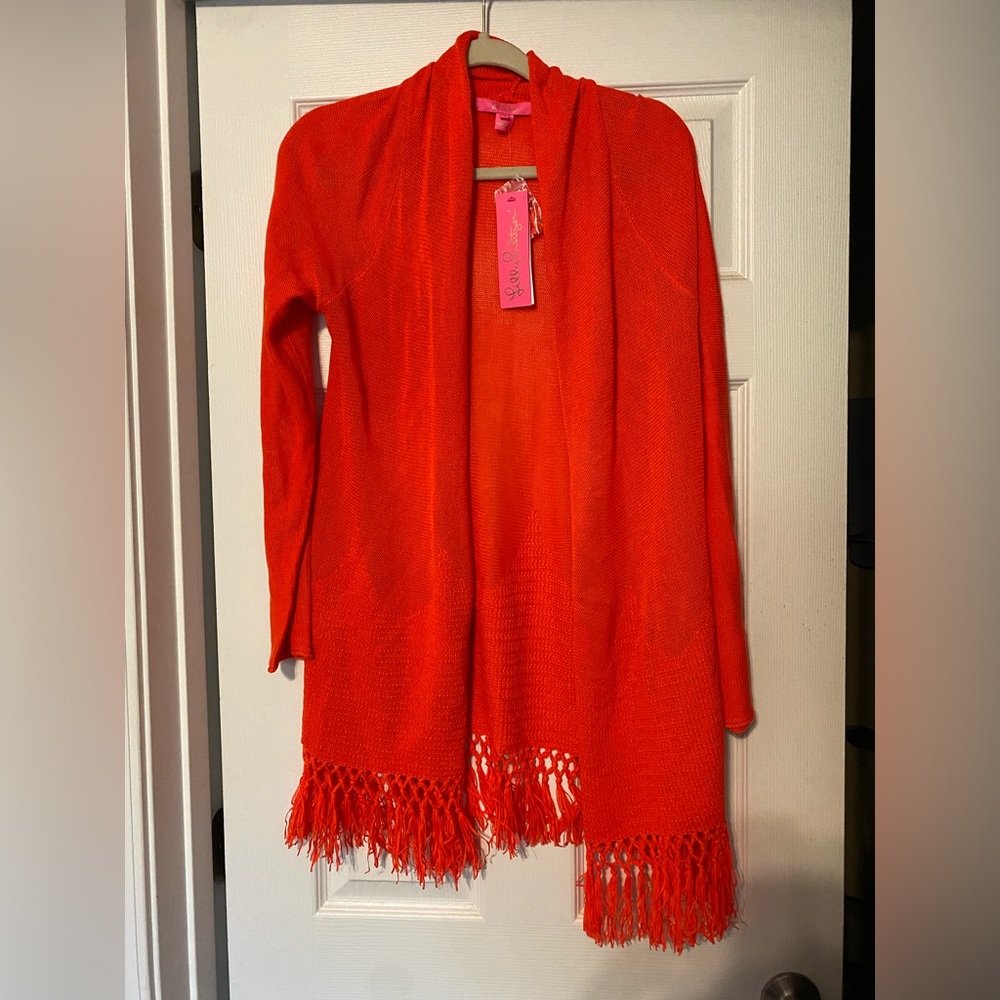Lilly Pulitzer Tatum Cardigan in Picante Coral